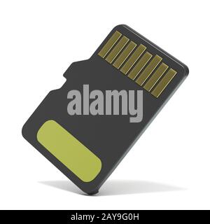 MicroSD memory card, back view. 3D Stock Photo