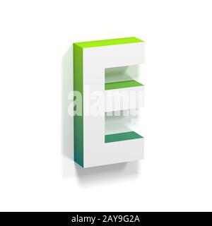 Green gradient and soft shadow letter E Stock Photo