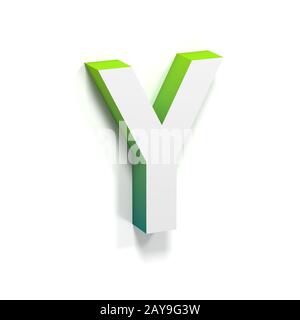 Green gradient and soft shadow letter Y Stock Photo