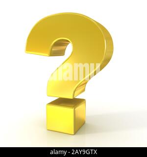 Question mark 3d golden sign isolated on white background Stock Photo ...