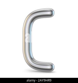 Metal alphabet symbol. Letter C 3D Stock Photo