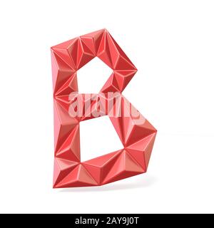 Red modern triangular font letter B 3D Stock Photo