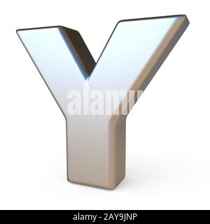 Metal font LETTER Y 3D Stock Photo