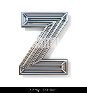 Wire outline font letter Z 3D Stock Photo