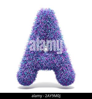 Purple Faux Fur LETTER H 3D Render Illustration Isolated On White ...