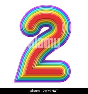 3d multicolor number 2 two isolated white background Stock Photo - Alamy