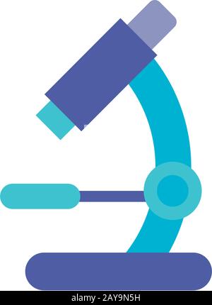 microscope over white background, flat style icon, vector illustration Stock Vector