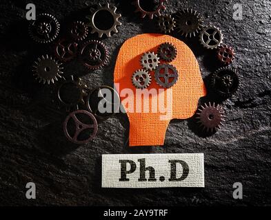 PhD and gears Stock Photo