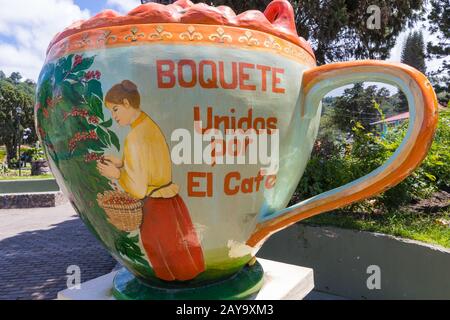 sculpture in the shape of a cup of coffee Boquete Panama Stock Photo