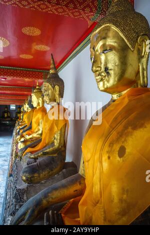 Buddha statues in Wat Pho, Bangkok, Thailand Stock Photo