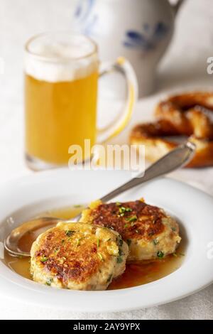 Bavarian cheese dumplings Stock Photo