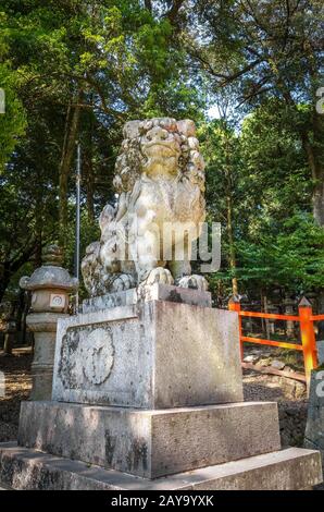 Komainu lion dog statue, Nara, Japan Stock Photo