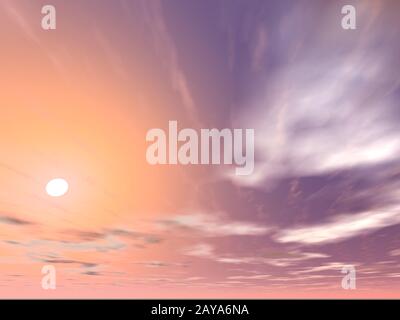 Background image: sunset and clouds in the sky. Stock Photo