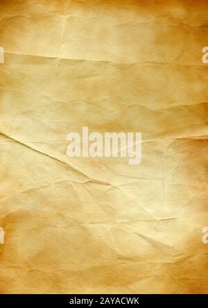 Old brown crumpled paper texture background Stock Photo