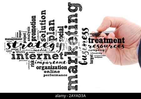 Marketing word cloud concept Stock Photo