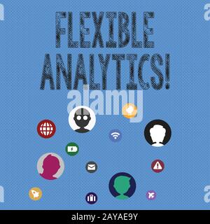 Writing note showing Flexible Analytics. Business photo showcasing changing marketplace focused on valuebased care Networking Te Stock Photo