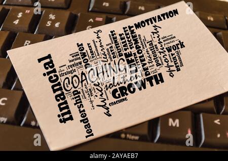 Coaching word cloud collage Stock Photo