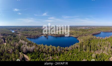 Forested Landscape and lakes Stock Photo