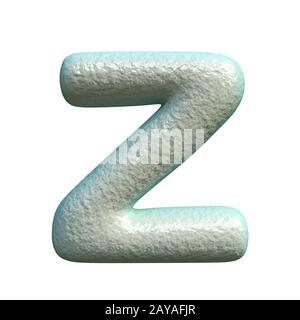 Grey blue clay font Letter Z 3D Stock Photo