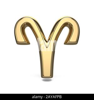 Golden zodiac sign ARIES 3D Stock Photo