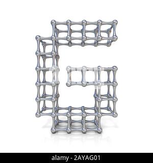 Metal lattice font letter G 3D Stock Photo