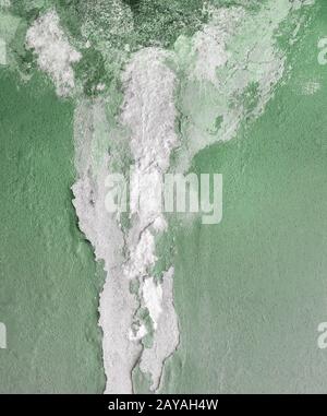 Green peeled wall with mold Stock Photo