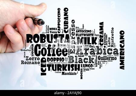Coffee drinks words cloud collage Stock Photo