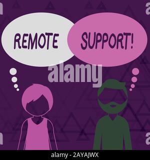 Writing note showing Remote Support. Business photo showcasing help endusers to solve computer problems and issues remotely Bear Stock Photo