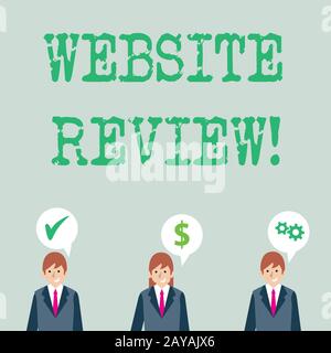 Word writing text Website Review. Business concept for the customer ratings and assessments of businesses or service Businessmen Stock Photo
