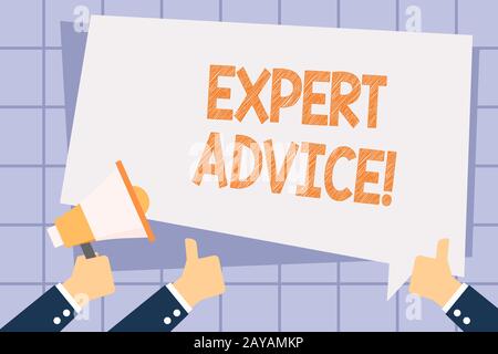 Writing note showing Expert Advice. Business photo showcasing Opinion given by someone skilled at a particular job Hand Holding Stock Photo