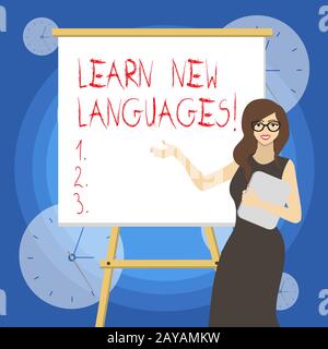 Word writing text Learn New Languages. Business concept for developing ability to communicate in foreign lang. Stock Photo