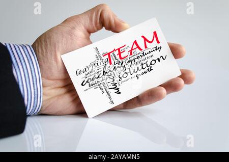 Team word cloud collage Stock Photo
