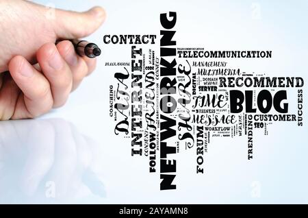 Blog word cloud collage Stock Photo