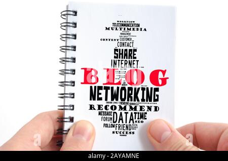 Blog word cloud collage Stock Photo