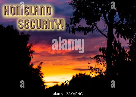 Word writing text Homeland Security. Business concept for federal agency designed to protect the USA against threats Beautiful s Stock Photo