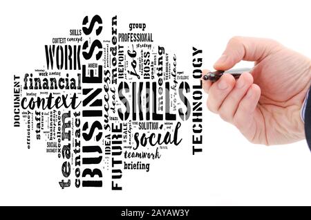 Skills word cloud collage Stock Photo