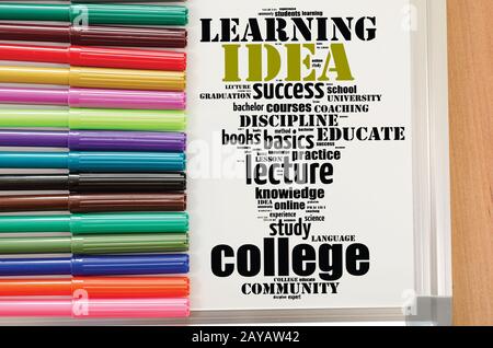 Idea word cloud collage Stock Photo