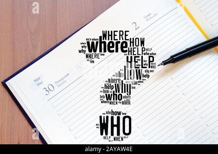 Question mark word cloud collage Stock Photo