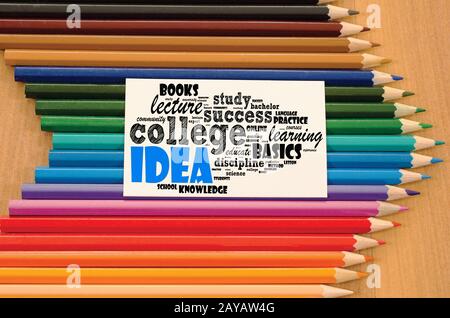Idea word cloud collage Stock Photo