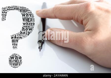 Question mark word cloud collage Stock Photo