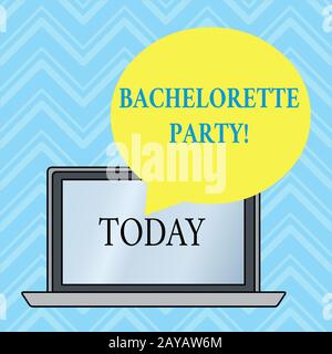 Handwriting text writing Bachelorette Party. Concept meaning a party given for a woanalysis who is about to get married Round Sh Stock Photo