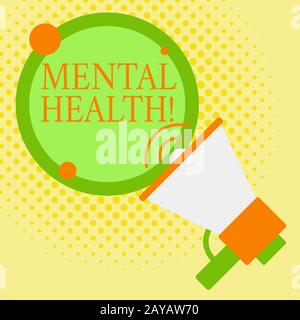 Word writing text Mental Health. Business concept for the state or level of psychological wellbeing of a demonstrating SpeakingT Stock Photo