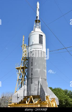 Little Joe II at Rocket Park at Space Center in Houston Texas Stock Photo
