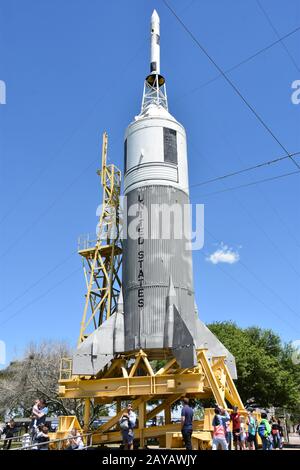 Little Joe II at Rocket Park at Space Center in Houston Texas Stock Photo