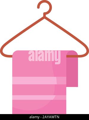 towel hanging in clothespin icon Stock Vector