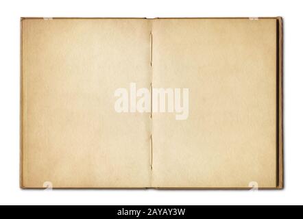 Vintage open book isolated on white background Stock Photo