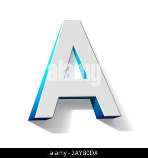 Blue gradient Letter A 3D Stock Photo