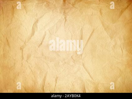 Old brown crumpled paper texture background Stock Photo