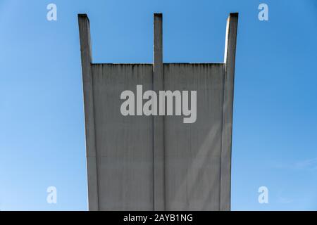 Air bridge monument at Frankfurt Airport Stock Photo