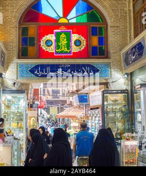 people Grand Bazaar Tehran Iran Stock Photo